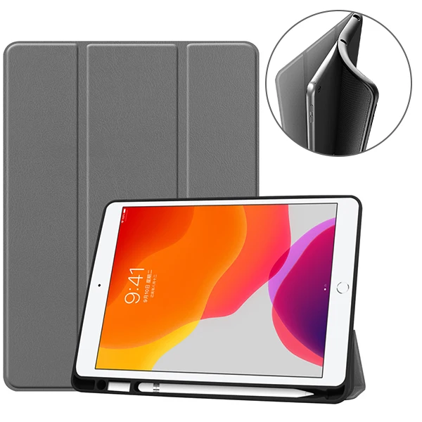 19IPAD 102 KSTBC GY Чехол для ipad 10,2 чехол для ipad 7 Мягкий ТПУ чехол для планшета с карандашом держатель для ipad 9,7 funda capa - Цвет: 19IPAD 102 KSTBC GY
