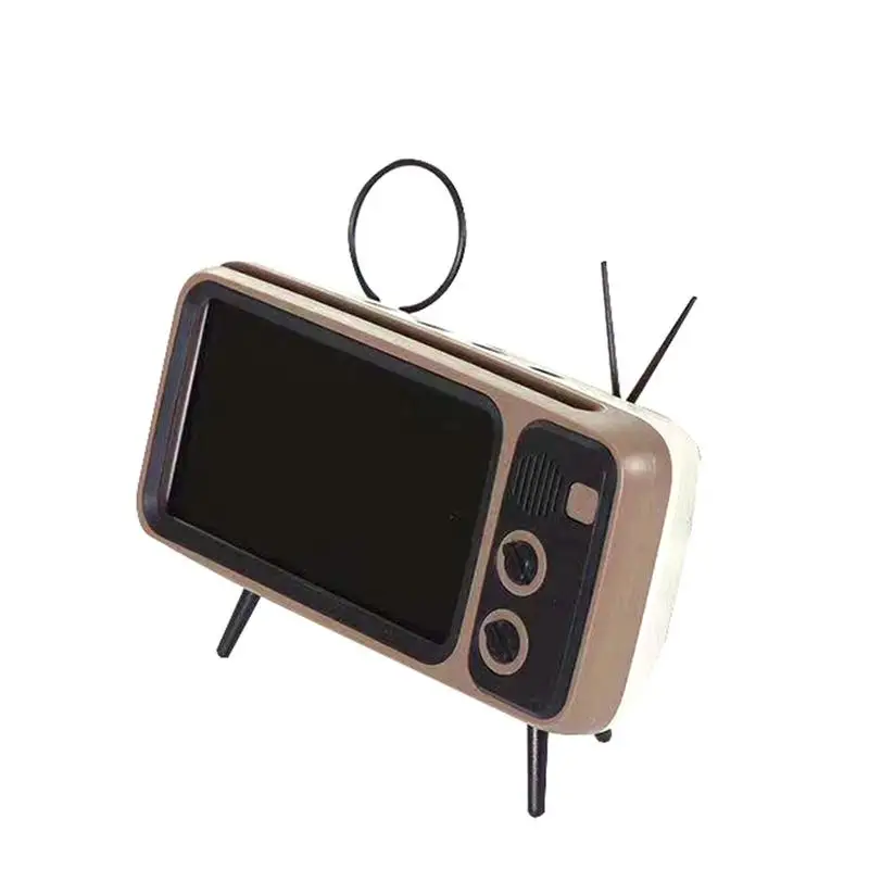 

Retro Style Bluetooth Speaker TV Bluetooth Audio Phone Holder Mini Portable Outdoor Universal 0000
