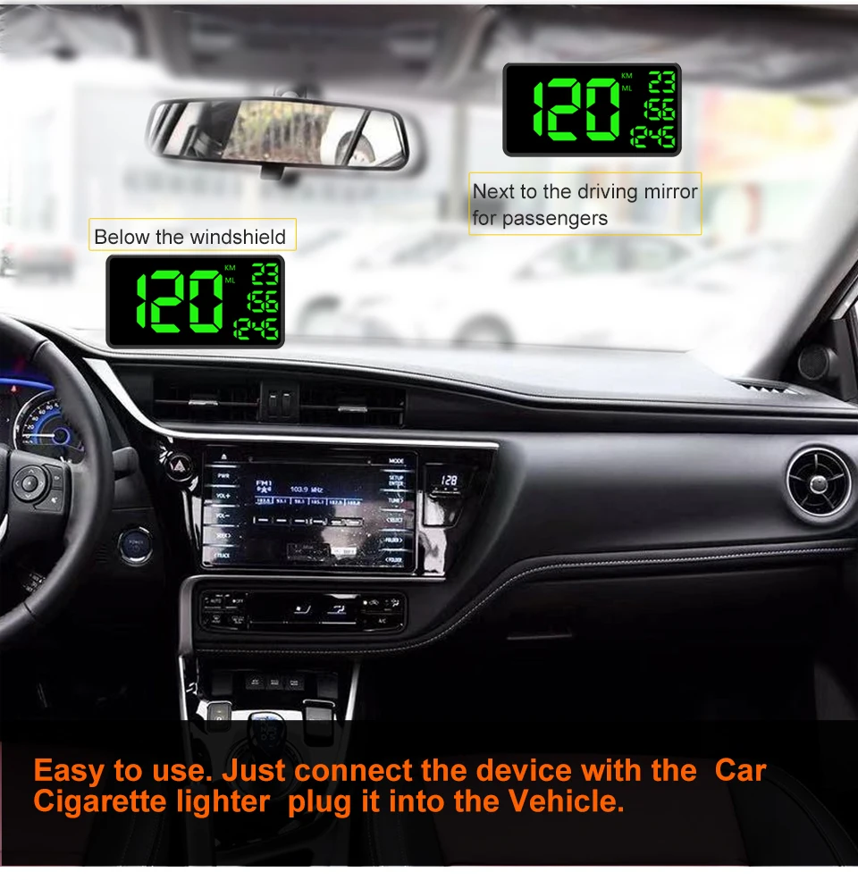 Автомобильный gps HUD Спидометр C1090 зеленый экран дисплей совместим со всеми автомобилями и грузовиками с помощью gps-сигнала руководство для расчета