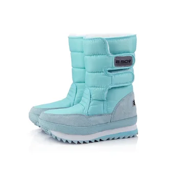 

Winter Snow Boots Women Waterproof with Warm Fur Ankle Boots for Women 2019 Big Size Flat Shoes Botas Mujer Black Platform