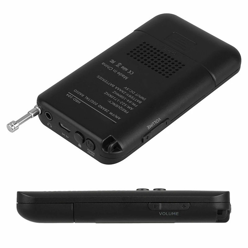 New Dual Bands AM FM Pocket Stereo Radio Extended Antenna Receiver with Headphone Digital LCD Display Radios 3 5mm Earplug