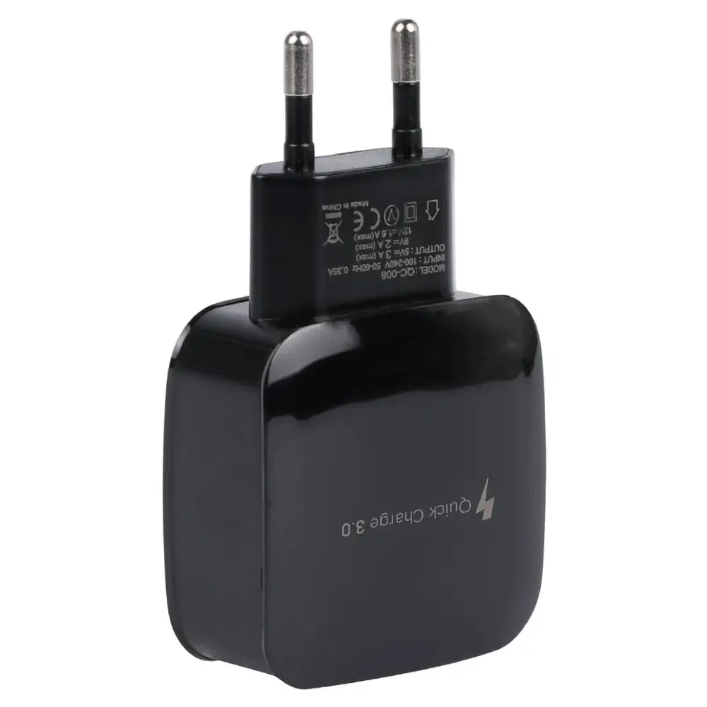 Универсальное зарядное устройство USB QC3.0 для путешествий ПК противопожарный материал штепсельная вилка EU/US быстрое зарядное устройство настенное зарядное устройство для мобильного телефона