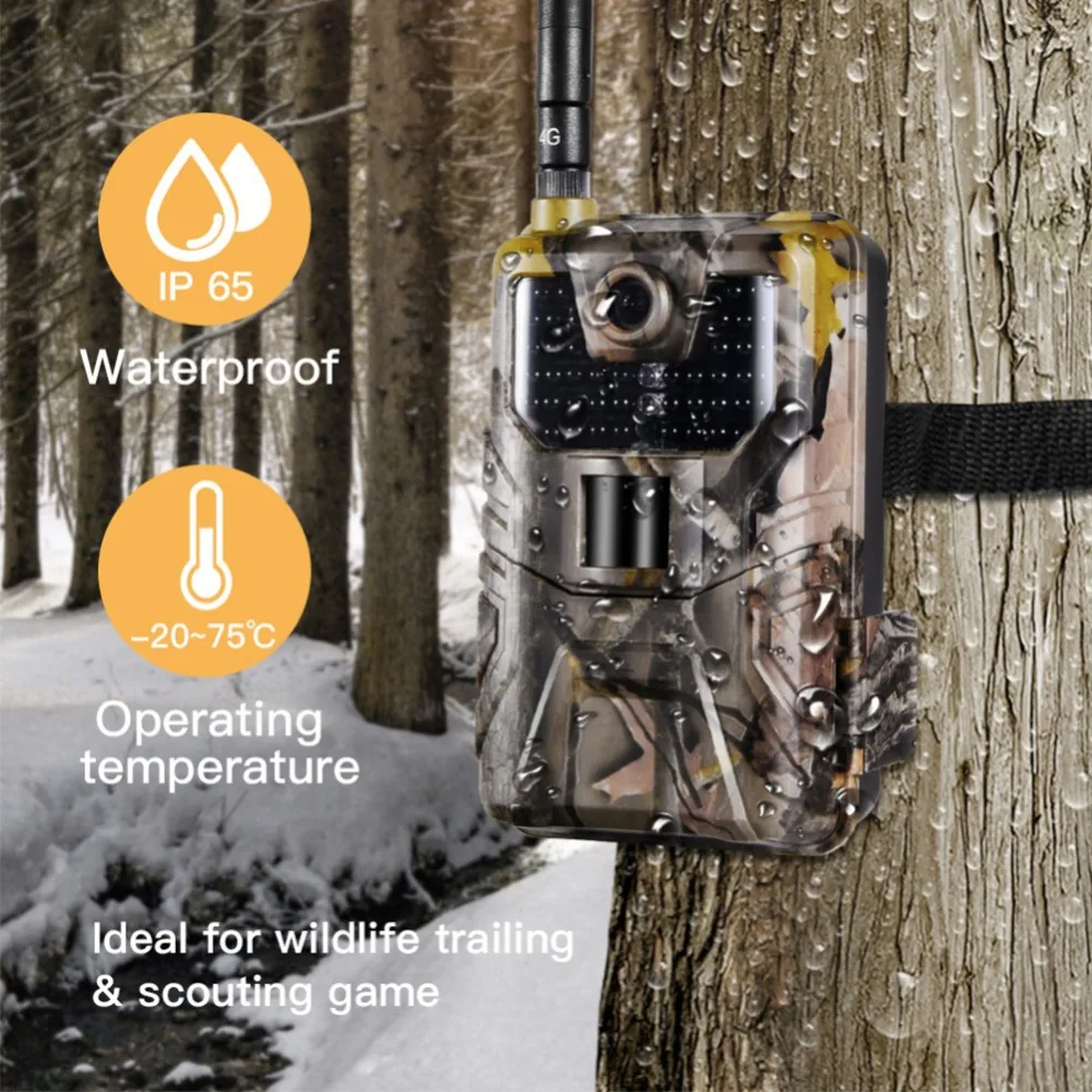 HC-900LTE 4G охотничья камера 16MP Trail камера 940nm фото ловушки 0,3 s MMS/SMS/SMTP/FTP Дикая камера 44LED охотник камера IP65