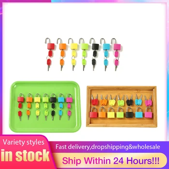 

Wooden Montessori Tray Locks Set Educational Sensory Toys For Children Montessori Preschool Sensorial Materials Juguetes ML1344H