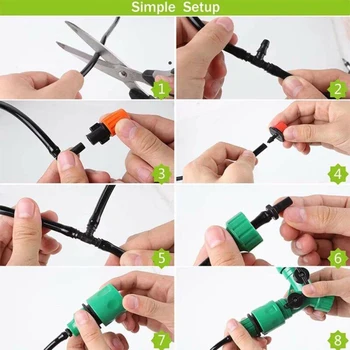 

Kit Drip Irrigation System Supplies Garden Tools 118pcs Micro Self Watering
