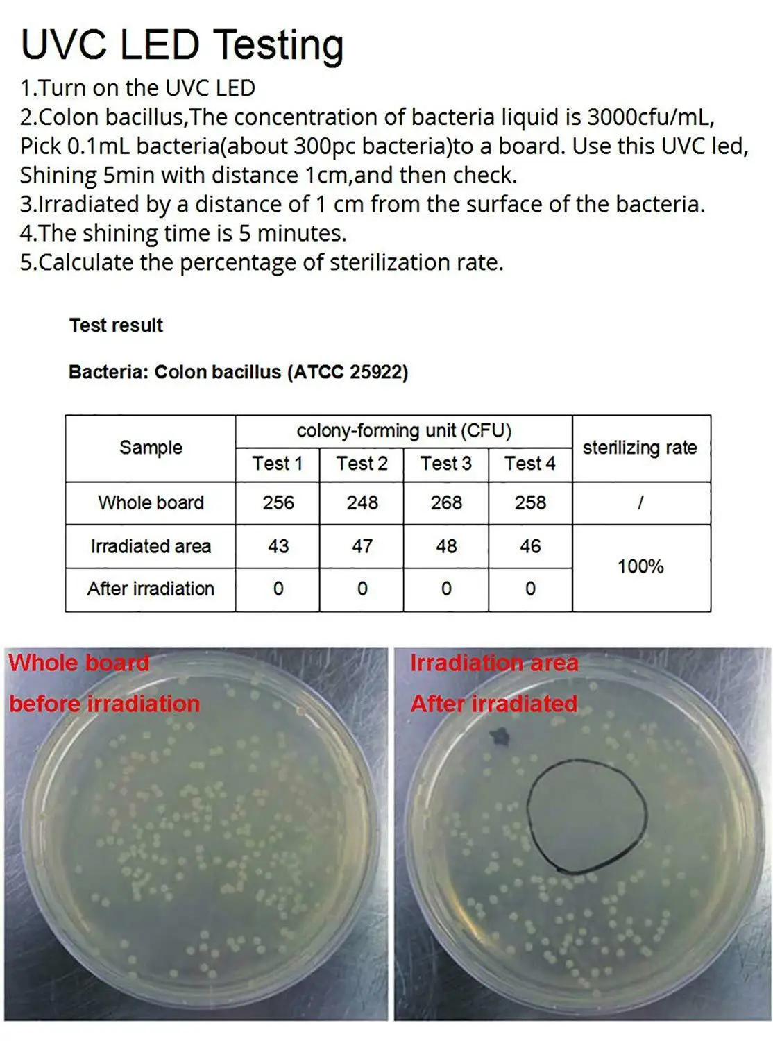 Lumiwell 275nm UV LED Lamp UVC LED Lamp DC12/24V Sterilizer DUV LED Ultra Violet lamp with cable XH