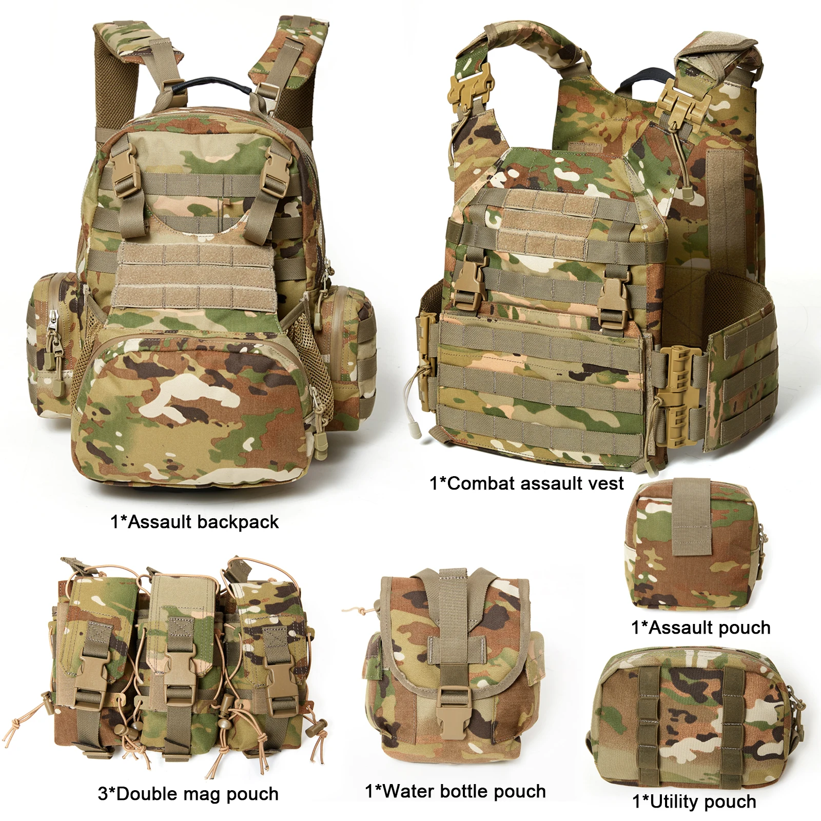 ＡＫmax Ａssault Pack マルチカモ MT Military MOLLE 2 Rucksack System with External Frame