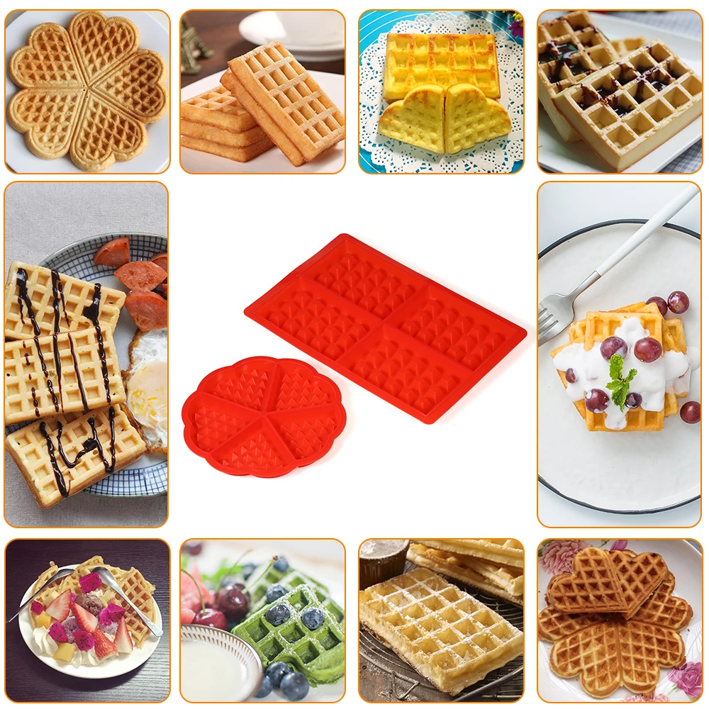 2 шт Силиконовые Формы для кексов и вафель DIY 5-Hold формы сердца вафельные 4-Hold