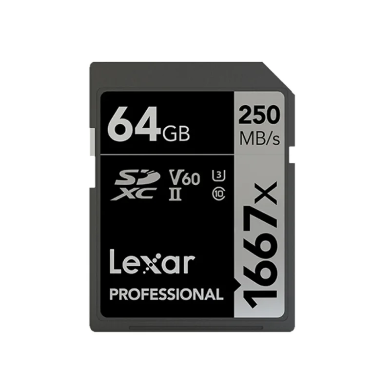Lexar карта Micro 1667X SD 64 Гб 128 Гб карта памяти 256 ГБ SDXC UHS-II U3 V60 флэш-карта для 3D 4K цифровой камеры HD - Емкость: 64 ГБ