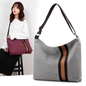 

2020 New Simple Retro Canvas Bag Women's Student Diagonal Bag High Capacity Women's Shoulder Bag Fashion Casual Handbag Bolsa
