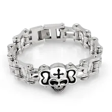 JANES 1 шт панк мотоцикл цепь браслет мужские велосипедные браслеты 316L нержавеющая сталь хип поп подарок для друзей, ювелирное изделие Новое