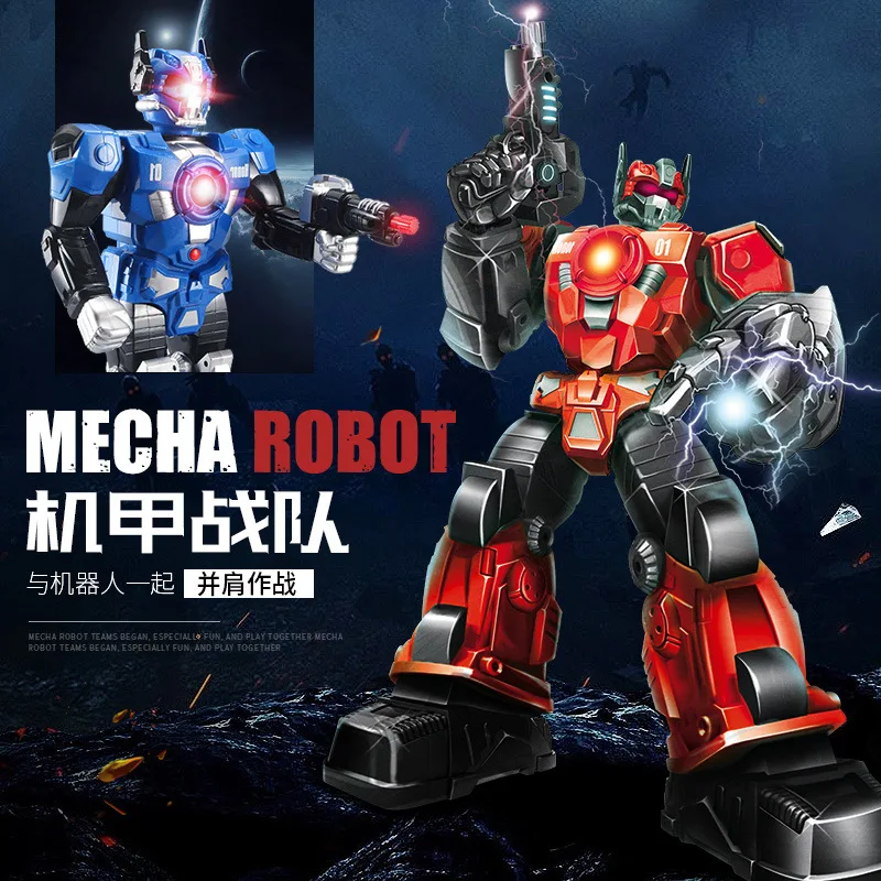 

Feng yuan Large Size Children Electric Robot Will Walk Light Included Light Sound Robot Models Boy Toy