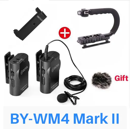 Boya BY-WM4 Mark II/WM4 Pro петличный беспроводной микрофон с отворотом Студийный микрофон для sony DSLR DJI Osmo Mobile 2 смартфон BY-M1 микрофоном - Цвет: BY-WM4 Mark II