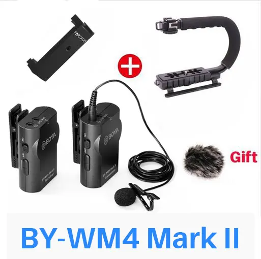 BY-WM4 Mark II Boya BY-WM4 Mark II/WM4 Pro петличный беспроводной микрофон с отворотом Студийный микрофон для sony DSLR DJI Osmo Mobile 2 смартфон BY-M1 микрофоном - Цвет: BY-WM4 Mark II