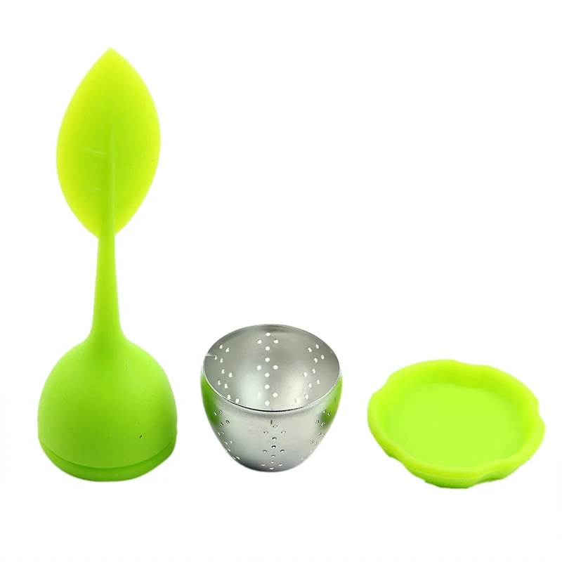 

New Silicone Stainless Steel Leaf Tea Strainer Teaspoon Infuser Ball Spice Filter