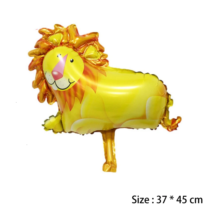 Lion-1pc 1 Набор, фигурки для торта в виде фермы, животных, топперы, корова, свинья, баннер, лошадь, Лев, домашнее животное, шагающие шары, детский подарок, украшение для вечеринки на день рождения - Цвет: Lion-1pc