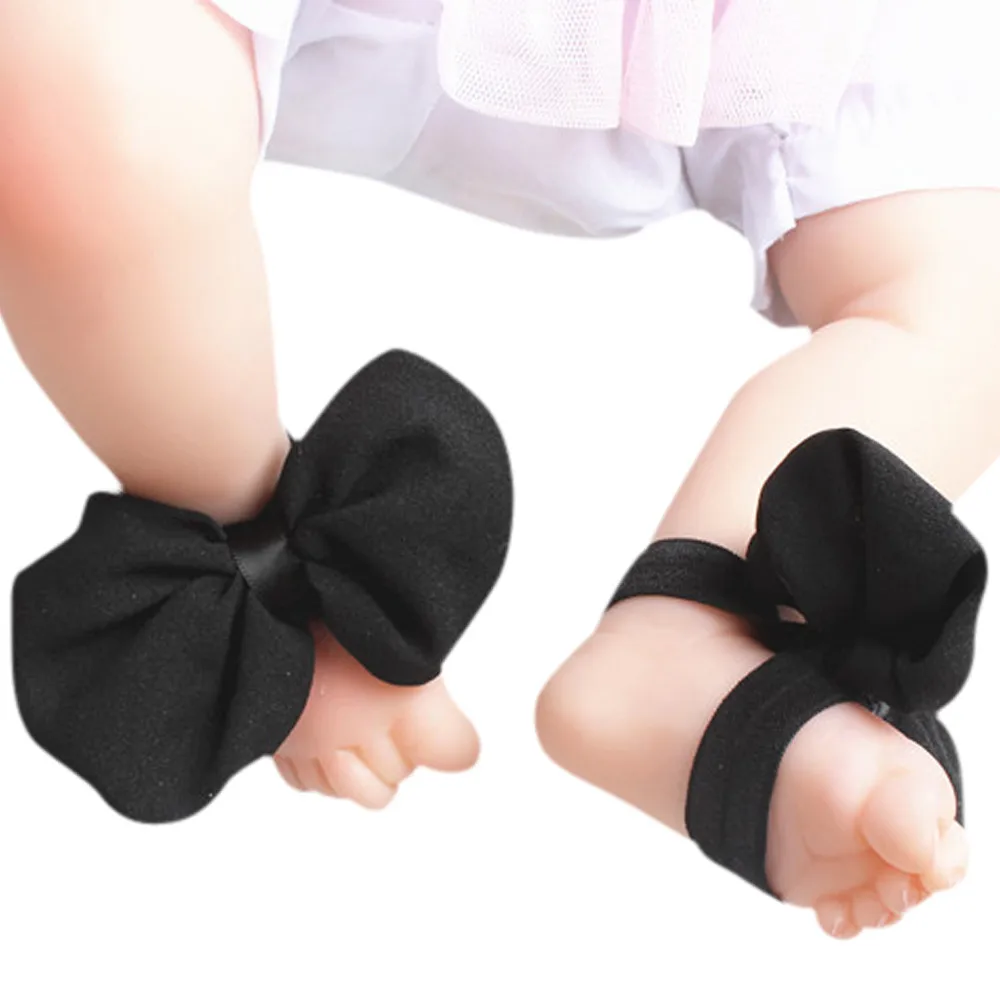 1 пара обувь для малышей шифоновая с бантом девочек на мягкой подошве пляжная 0 12