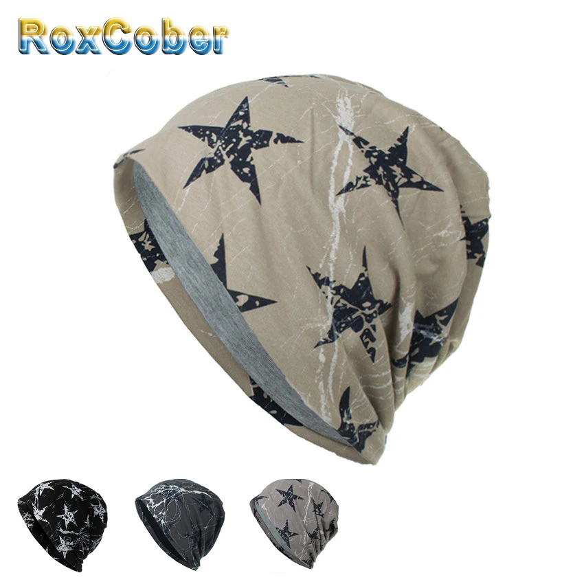 Осень Зима молния пятиконечная звезда двойные тонкие шапки Skullies Beanies Головные