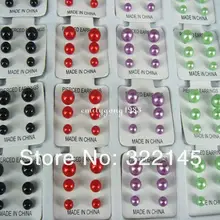 108 пара 6 цветов Набор жемчужных стальных стержней без никеля размер 3 мм 4 мм 5 мм