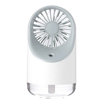 

Misting Night Light Fan, 3-In-1 Functional Portable Desk Mini Fan USB Rechargeable for Home Office Outdoor Travel (White)