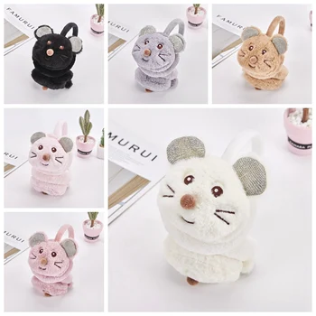

New 2019 cartoon mouse warm earmuffs fashion female girl fur winter earmuffs earmuffs earmuffs sequins headband latest