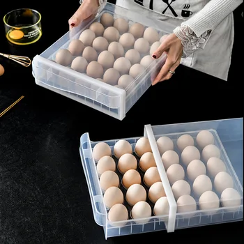 

Drawer-type Refrigerator Freshness Storage Box Egg Tray Dumpling Box Frozen Dumpling Multilayer Useful Product Rack