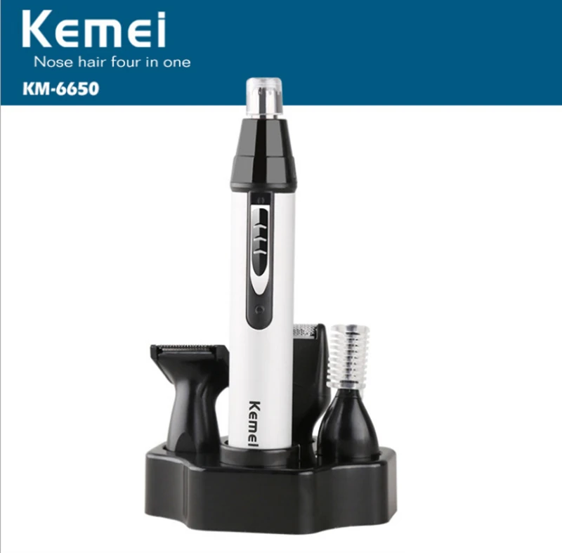 

Kemei KM - 6650 4 In 1 Ear Nose Trimmer Removal Clipper Rechargeable Nose Beard Ear Eyebrow Hair Trimmer Face Care Hair Trimmer