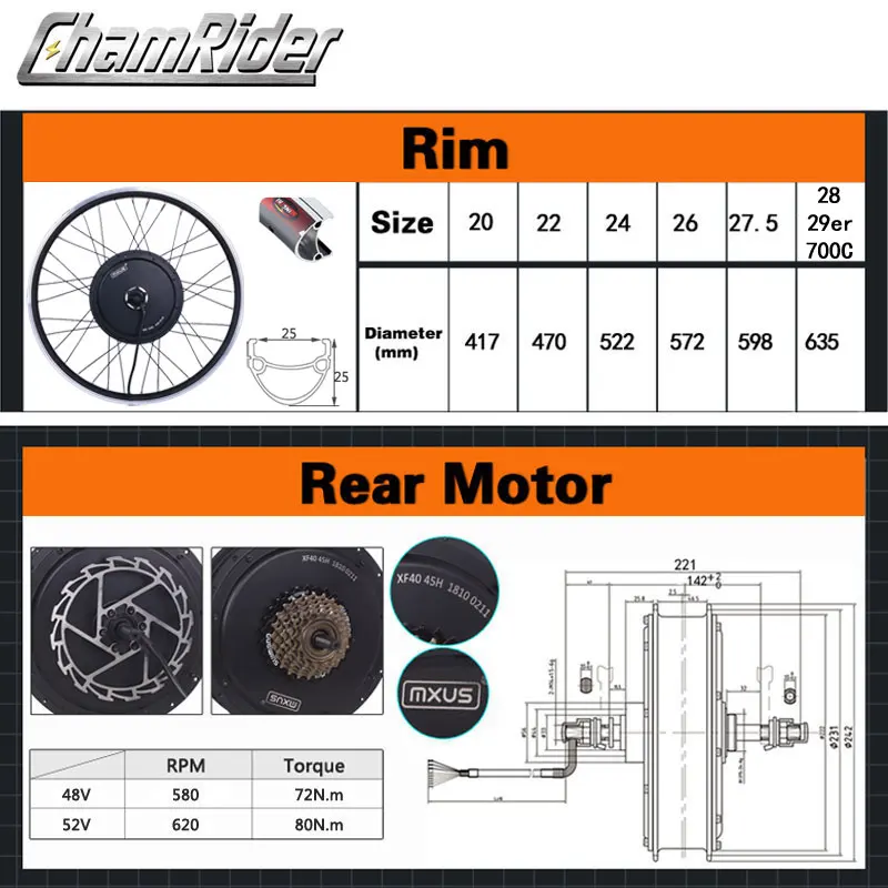1500 ваттовый мотовелосипед; комплект MXUS мотор для центрального движения колеса 48V 30AH, фара для электровелосипеда в комплект для электрического велосипеда Conversioin комплект 40R 45H с прямым приводом задний мотор для центрального движения