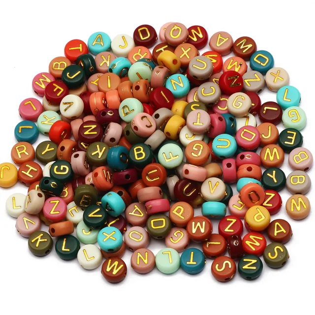 Mixed Letter Acrylic Beads Round Flat Loose Spacer Alphabet Beads For Jewelry Making Handmade Diy Bracelet Necklace Accessories 4