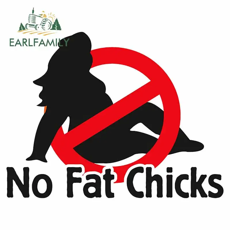 EARLFAMILY 13cm x 10.2cm Funny Car Stickers for No Fat Chicks Logo Suitable Wall Door Waterproof Scratch-Proof Decals | Автомобили и