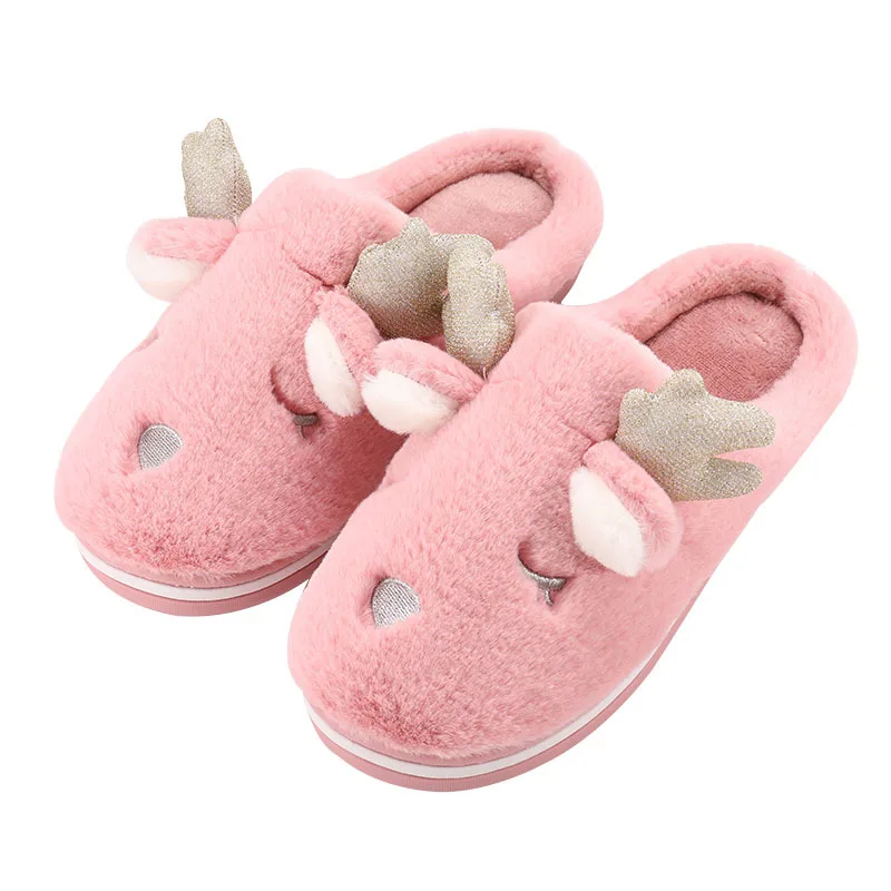 Женские зимние домашние тапочки рождественские новые Нескользящие мягкие