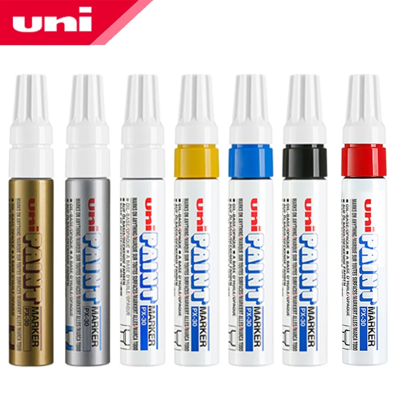 Mixed 7 шт Япония UNI PX-30 ручка для рисования толстое слово широкая сенсорная ручка Примечания промышленная ручка наклонная головка Толстая масляная ручка Перманентный Маркер - Цвет: Mixed