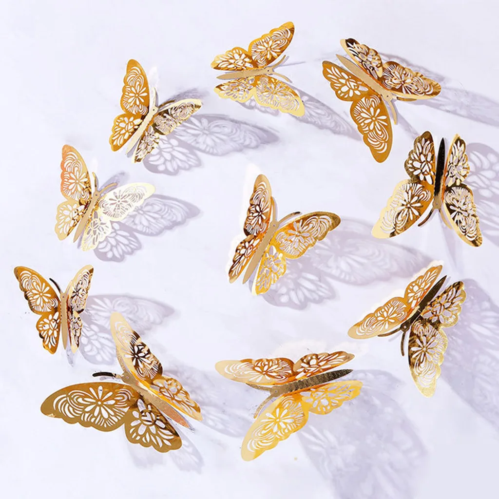 Gold 3d Butterfly Wall Stickers deep cool