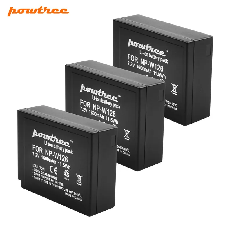 Powtree для ЖК-дисплея с подсветкой Fujifilm NP-W126 NP-W126S аккумулятор для Fujifilm X-M1 X-A1 X-T1 X-E1 X-Pro2 NP W126