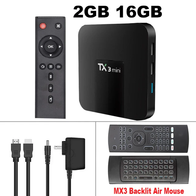 2G16G-MX3 Air Mouse TX3 Мини Android 7,1 Smart tv Box 1G/2G 8G/16G Amlogic S905W четырехъядерный DDR3 H.265 4K HD 2,4G WiFi IP tv медиаплеер телеприставка - Цвет: 2G16G-MX3 Air Mouse