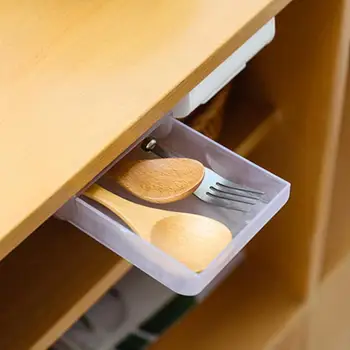 

High Quality Table Storage Box Pencil Tray Self Stick Holder Drawer Desk Set Storage Up Under Pen Organizer H8J2