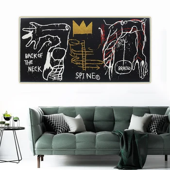 

Citon Jean Michel Basquiat《Back of the Neck》Graffiti Art Canvas Oil Painting Artwork Poster Picture Wall Decor Home Decoration
