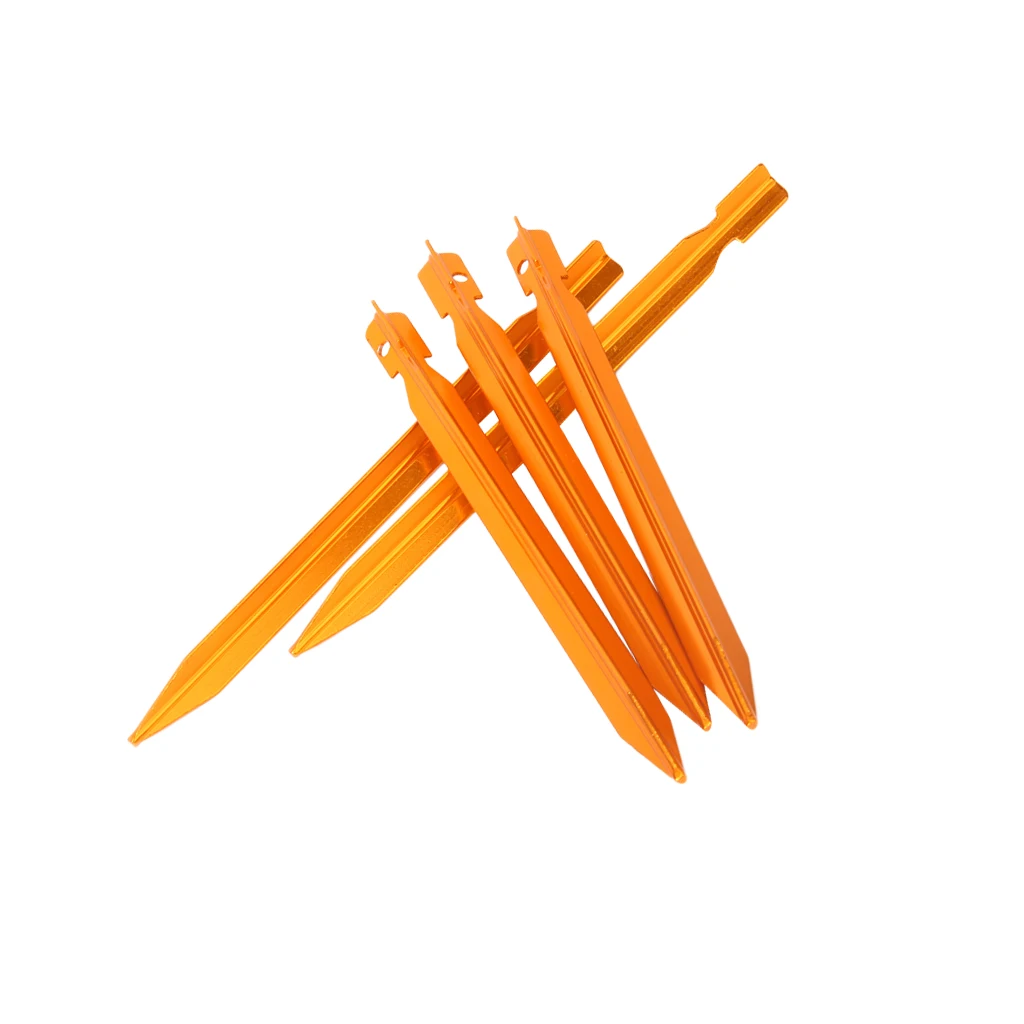 5Pc Y-beam Design Ultralight Aluminum Tent Stake With Guy Line Hole Pig Tail