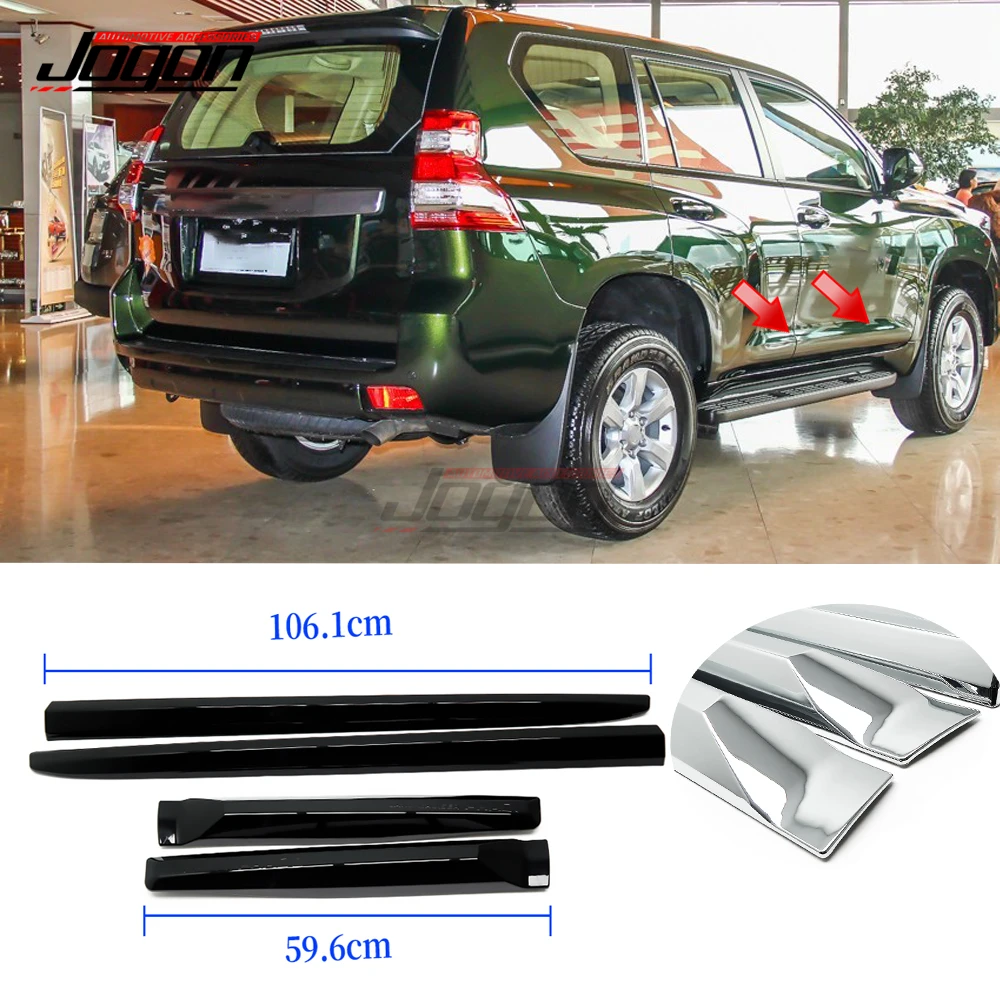 

4pcs ABS Chrome Car Side Door Body Protector Molding Cover Trim For Toyota Land Cruiser Prado FJ150 2010-2017 2018 2019 2020