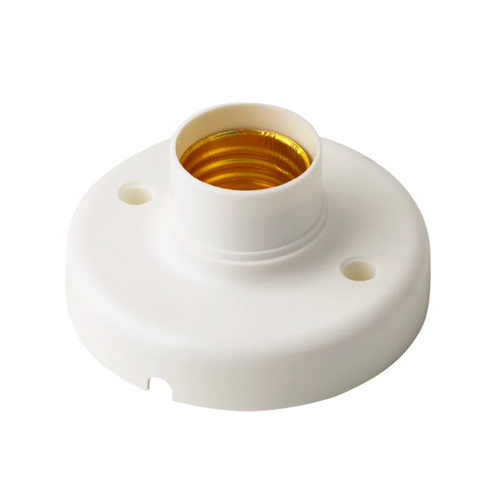 

1Pc 2017 New E27 Round Plastic Base Screw Light Bulb Lamp Socket Holder White