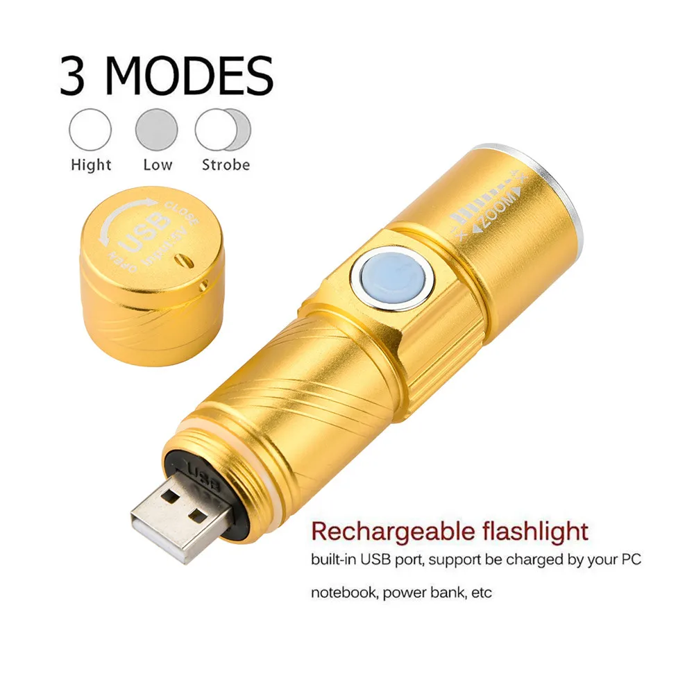 Perfect Professional USB Rechargeable Bike Light Set Waterproof Bicycle Light Head Light And Holder Black Gold Led Wheel Lights #c7 9