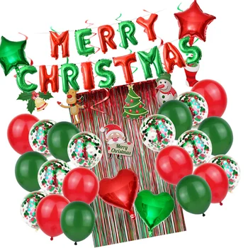 

1 Set of 46Pcs Xmas Balloon Christmas Aluminum Foil Balloon for Party Christmas Decor