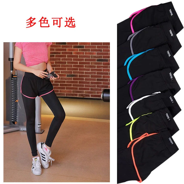 

Spring And Autumn Fake Two-Piece Outdoor Athletic Pants Women's Quick-Dry Slimming Elasticity Large Size Yoga Running Fitness Ca