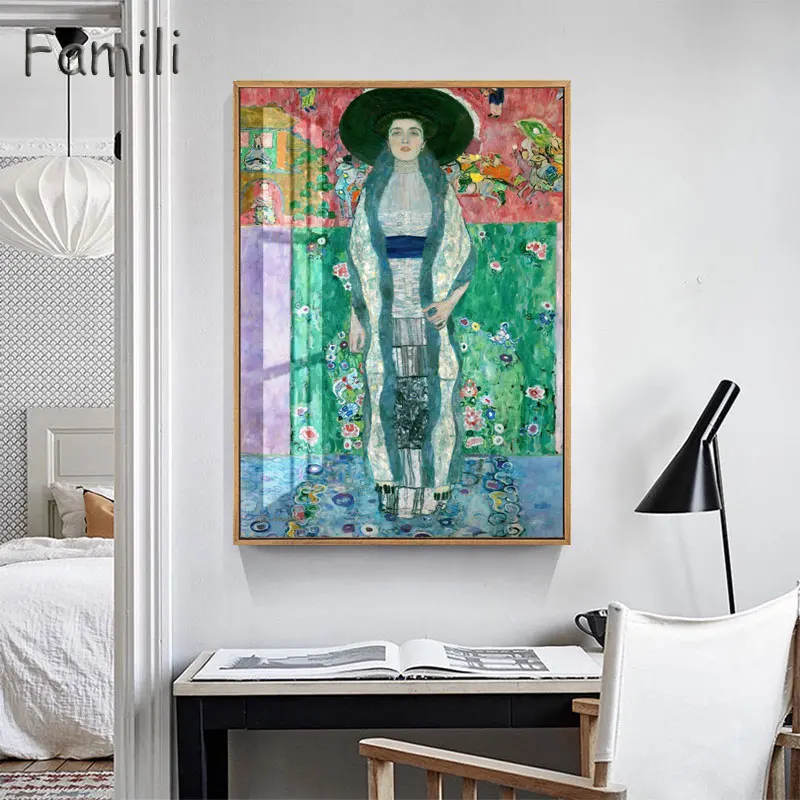 Gustav Klimt Hygeia Живопись Художественная печать на холсте настенные картины для гостиной домашний декор или отель бескаркасные - Цвет: Розовый
