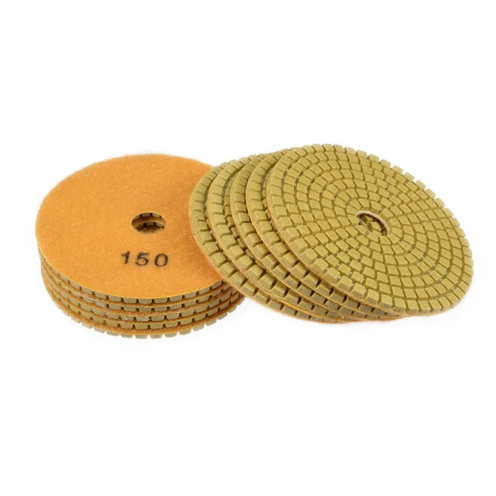 Uxcell 10 шт. 50-3000Grit Алмазный Полировочный диск колодки 4 дюйма 100 мм для Гранит камень; бетон мраморная полировка Применение шлифовальные диски