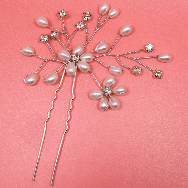Bride Handmade Hair Accessories Pearl Flower Crystal System Pin Hairpin Headdress Accessories Hair Accessories