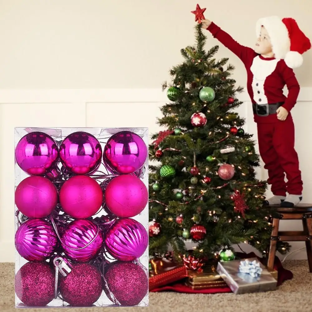 Christmas Tree Hanging Ball Plastic Painted Ball Party Supplies for Family Gathering Christmas Party Decoration