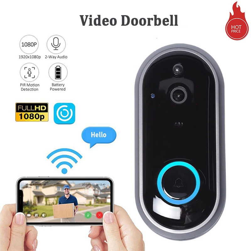 Ubox Video Doorbell Remote Intercom HD Low Power 720P 1080P Wireless WiFi Door Bell M6 Two-Way Communication | Безопасность и