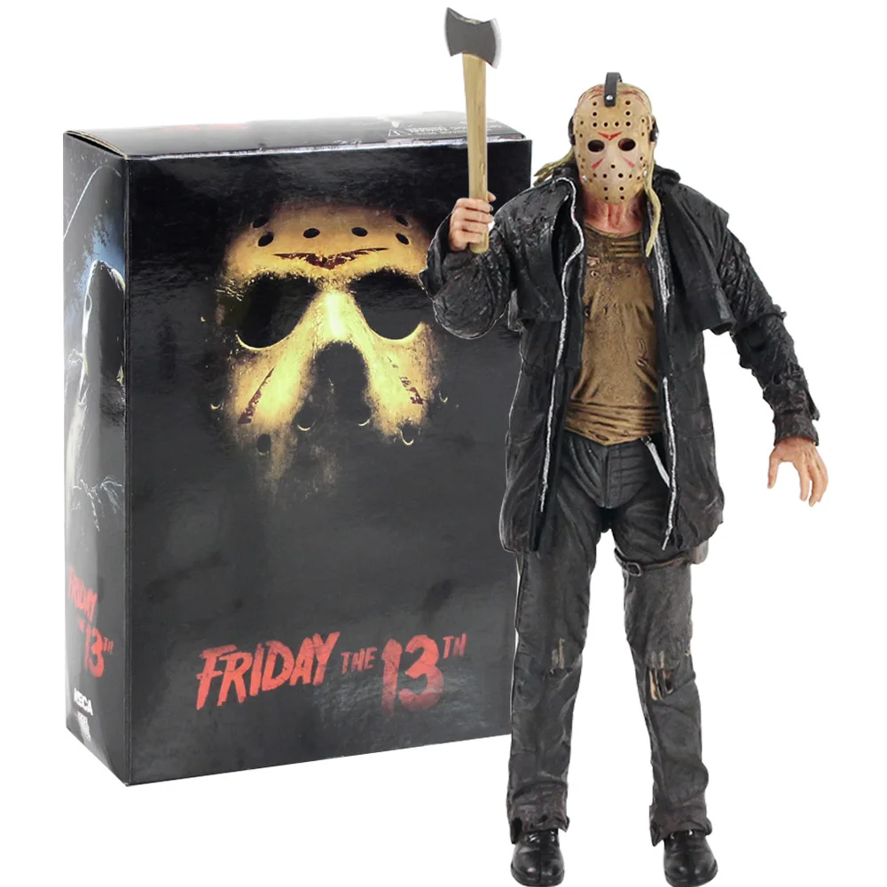 NECA Friday The 13th Jason Lives Pamela Voorhees, экшн-фигурка, последняя часть, Jason, 3D маска, пила, топор, меч, нож, страшная модель, игрушки - Цвет: E With Box