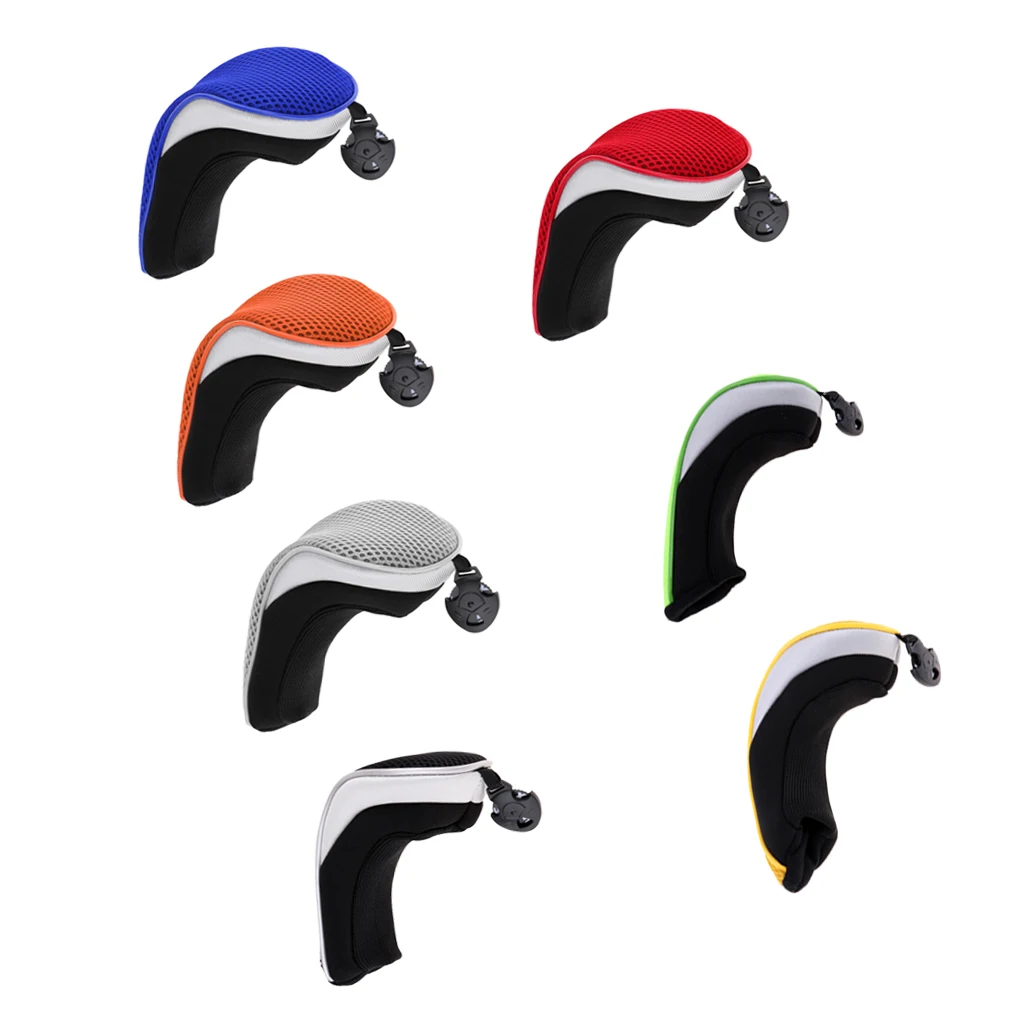 Portable Mesh Golf Club Head Cover Hybrid Utility Headcover Protector Case with Interchangeable Number Tag Golf Accessories